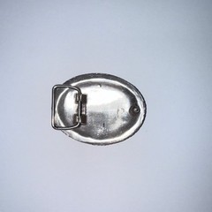 Justin Oval Western Belt Buckle Silver Engraved Champion JD Floral 1.5 in