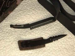 48 inch BELT with BUCKLE KNIFE Wood Grain Handle 3.25 In Saw Tooth Dagger Blade