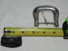 Silver Color Belt Buckle & Belt holder, Nice shape. 2-1/4&Prime;
