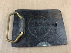Vintage Brass Shop Smith Mark 5 USA Teacher Tool Belt Buckle HTF Dad Gold Tone