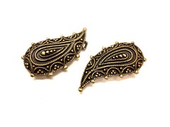 ETRO Antique Bronze Metal Beaded Paisley 1&Prime; Belt Buckle