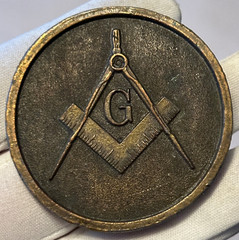 Vintage Masonic Freemason Solid Brass Round Belt Buckle Mason Buckle