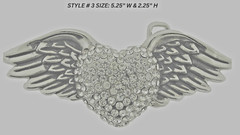Heart Shaped Belt Buckles Wild at Heart Silver Bling Iced Style Metal Men Women