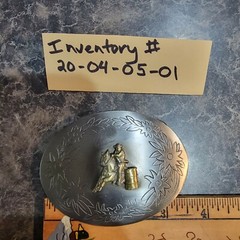 Barrel racing horse floral VINTAGE Belt Buckle Western Style Cowboy Unmarked