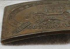 Vintage Brass Belt Buckle Henry Ford Detroit Automobiles Record Model T Year Car