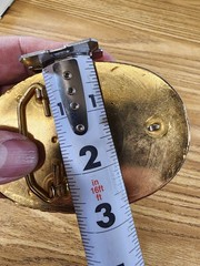 Vintage Oval Gold-Tone Western Belt Buckle w/Center Stone Cowboy Southwest