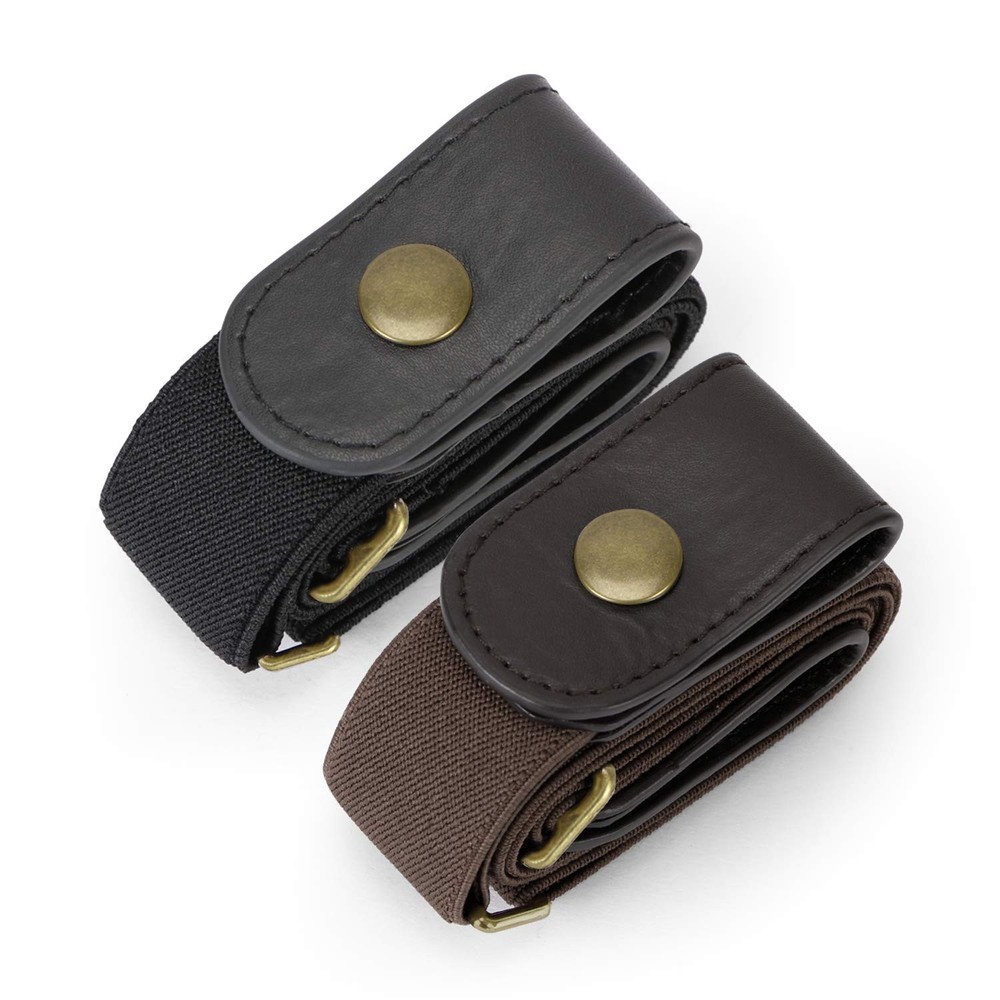 WHIPPY 2 Pack Buckle Free Comfortable Large Size: 32&Prime;-48&Prime;, A-black/Coffee