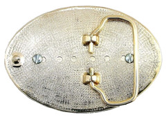 Gold Color Oval Western REAL 1921 Morgan Silver Dollar Belt Buckle EBS6196/8324