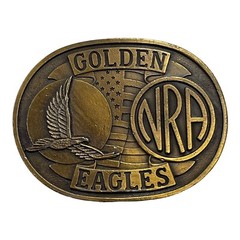 NRA Golden Eagles Oval Belt Buckle Flag Flying Eagle Moon
