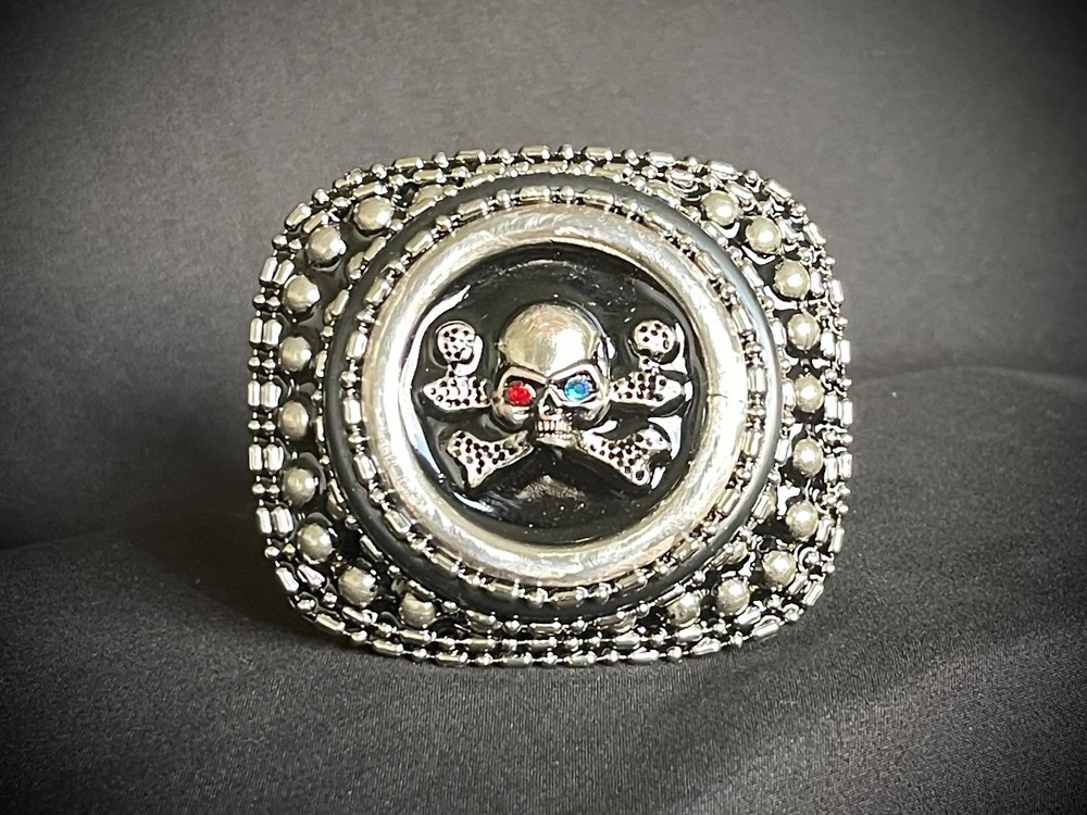 “This Mortal Coil” Skull Belt Buckle OOAK Gothic Artifact Darren McNeese