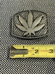 Vintage Lucien Pellet-Finet Gunmetal Leaf Belt Buckle – 2.75”x2.5”