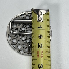 Vintage Silver Tone Round Openwork Geometric Circle Belt Buckle