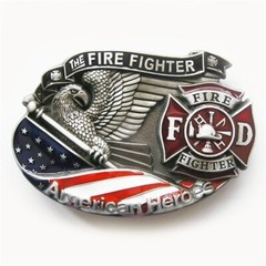 New Vintage American Hero Firefighter Fire Enamel Belt Buckle also Stock in US