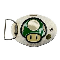 Super Mario Mushroom Flip Belt Buckle Red Green Large 2012 NintendoREVERSIBLE