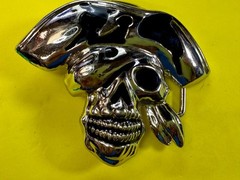 Pirate Skull Head with Hat Bandana Halloween Cosplay Raised 3D Belt Buckle