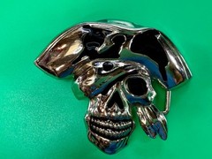 Pirate Skull Head with Hat Bandana Halloween Cosplay Raised 3D Belt Buckle