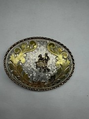Men&rsquo;s W USA Square-Dancing Western 2-Tone Oval Belt Buckle
