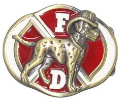 Fire Dept. Department Dalmation Dog Crest Belt Buckle