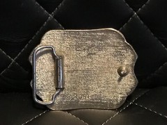 Quarter Horse Belt Buckle Brown & Green Enamel Silver Tone Riding Equestrian