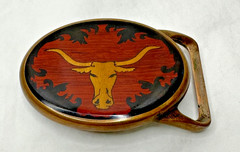Von West Tech Ether Guild Blank Longhorn Bull Steer 1970s Vintage Belt Buckle