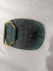 vintage WESTERN belt buckle Bronze Brass WESTVAC WOOD FORESTER COMOANY B37