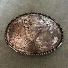 Montana Silversmiths Buffalo Bull Skull Belt Buckle Silver Cowboy Western Rodeo