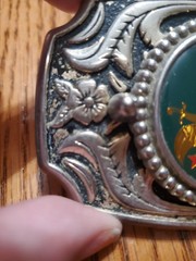 VTG. Freemasons, Masonic, Shriners and Scottish Rite Belt Silver Buckle USA