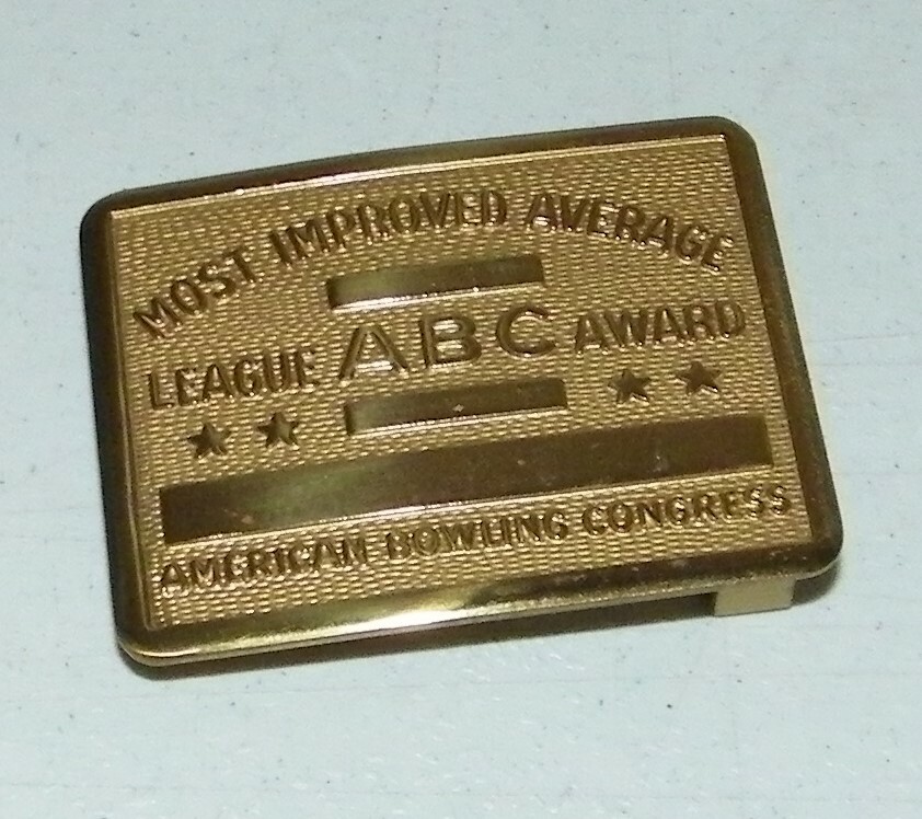 Vintage American Bowling Congress Most Improved Average Award ABC Belt Buckle