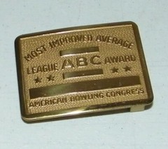 Vintage American Bowling Congress Most Improved Average Award ABC Belt Buckle