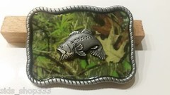 CAMO FISH FISHING camouflage BELT BUCKLES metal western fishing bass * US SELLER