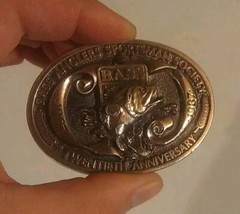 Vintage 1987 Bass Anglers Sportsman Society Twentieth Anniversary Belt Buckle