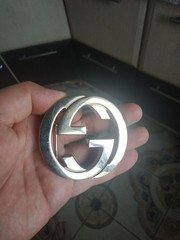 Authentic Gucci Interlocking G Belt Buckle Gold Tone Replacement 4cm 1.5&Prime; Buckle