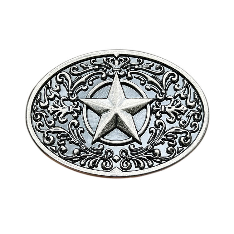 Zinc alloy belt buckle retro western cowboy five pointed star belt buckle