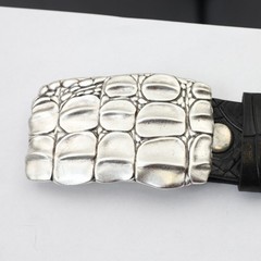 Croc belt buckle buckle reptile crocodile ornament silver for removable belt