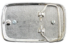 Silver Color Black Weave 40×30 Oval Lapis Cabochon Gem Belt Buckle EPBB123/3523