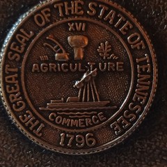 Collectable Men’s Bronze Metal Western Belt Buckle Tennessee State Seal 1796