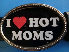 I LOVE ❤️ HOT MOMS Epoxy PHOTO BUCKLE NEW!