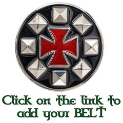 Iron Cross Studded Belt Buckle UK Biker Punk Rocker