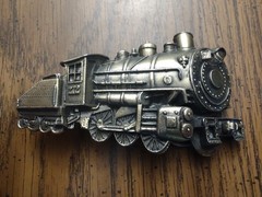 1980 Vintage Collectible Brass Train Belt Buckle Limited Edition HEAVY DUTY!