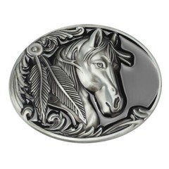 Horse Head Belt Buckle Western Cowboy Motorcycle Riding Belt Buckle