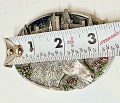1983 Bergamot Brass Works Unicorn Castle Belt Buckle V-482 Made USA