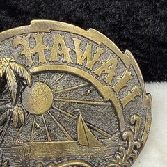 Vintage Hawaii Belt Buckle Palm Tree Travel Vacation Beach