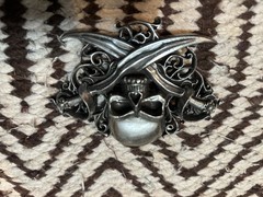 The Alchemy Skull Belt Buckle With Knives