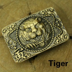 Chinese Zodiac Belt Buckles Brass Golden Toad Embossed Buckle Head Retro Decor
