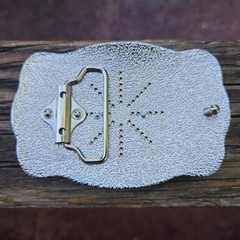 WESTERN ROOSTER BIRD FARM MEDIUM SILVER AND GOLD SHINE RODEO COWBOY BELT BUCKLE