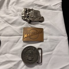Vintage Truck ,Crane & Train Belt Buckle Lot 3 Pc.