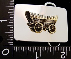 LI14180 VINTAGE ***WESTERN WAGON*** BRIGHT POLISHED CHROME BELT BUCKLE