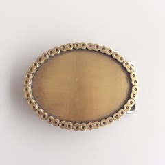Antique Bronze Plated Oval Rider Blank Belt Buckle for Engraving