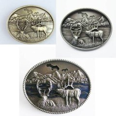 New Original Vintage Deer Wild Life Western Oval Belt Buckle