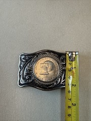VTG 1776-1976 Bicentennial Eisenhower Dollar Coin Philadelphia Mint Belt Buckle